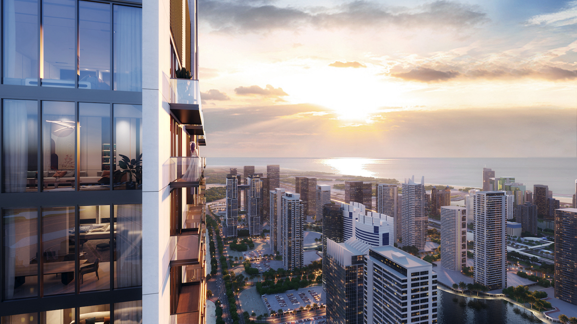 Современные апартаменты и пентхаусы в резиденции-небоскребе в Дубае с видом на море