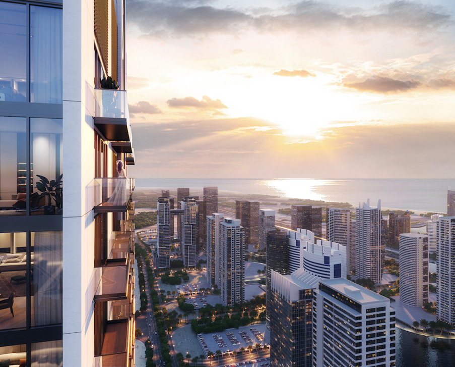 Современные апартаменты и пентхаусы в резиденции-небоскребе в Дубае с видом на море