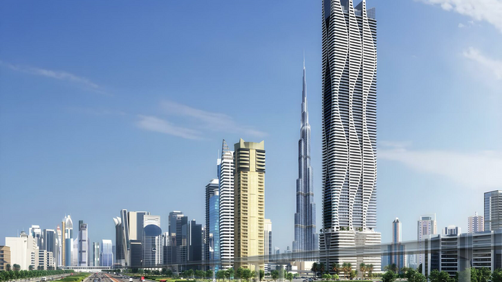 Ikonický rezidenční mrakodrap v centru Dubaje v byznysovém centru Business Bay